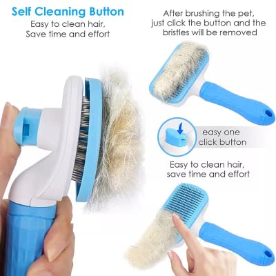 Slicker Dog Brush Cat Hair Brush Pet Grooming Non slip Handle Self Cleaning Daily Use to Clean Loose Fur Medium Long Hair - Image 3