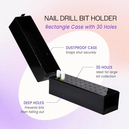 Caja organizadora rectangular para puntas de taladro de uñas miniatura 2