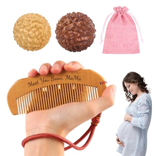 Birthing Comb and Massage Ball for Labor Pain, Wooden Labor Comb ...