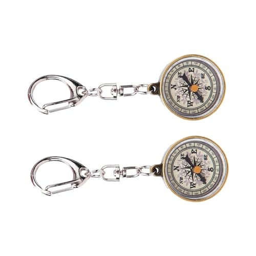 Generic 2PCS Mini Brújula de Bolsillo, Brújulas de Viaje de Aleación de Zinc, Llaveros de Brújula Vintage, Ideal para Senderismo, Camping y Navegación al Aire Libre miniatura 3