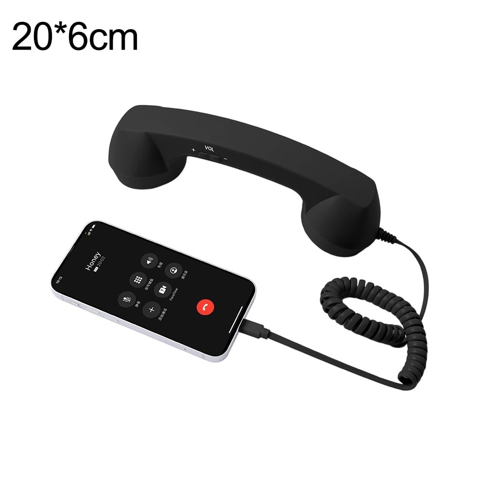 NiuLumea Auricular retro con cable para teléfono móvil con conector USB para teléfonos inteligentes y portátiles, diseño ergonómico, audio reductor de ruido, construcción de plástico, 22,7 x 6 cm - 2