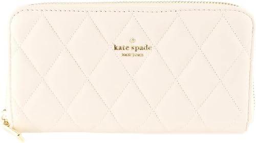 Kate Spade Carey - Cartera grande de cuero acolchado (pergamino), Pergamino, Cartera Continental