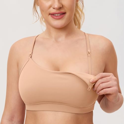 Image of MOMANDA Yoga Nursing Bras for Breastfeeding Fixed Y Back Soft Support Nursing Sports Maternity Bra