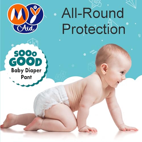 Image of SOOO GOOD Baby Diaper Pants With Aloe Lotion & Wetness Indicator | Soft & Comfortable | Fast Absorption, Rash-Free, Leak-Proof (Size-M, 7 to 12 kg, 32 Counts, Pack of 1)