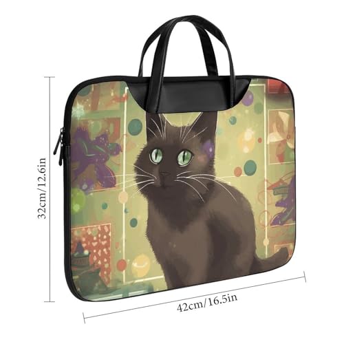Cartoon Cat Maletín para Portátil 17 Pulgadas Impermeable miniatura 3