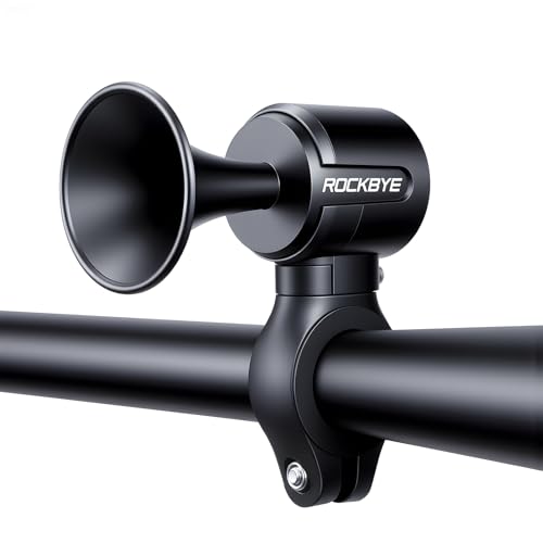 EQIIO Electric Bike Horn 120dB, USB-C Rechargeable Bicycle Horn for 22.2-25.4mm Handlebars, Bike Bells for Adults Kids Bike/E-Bike/Scooter/Golf Cart, Long-Last for Commuting/Cycling, IP65 Waterproof