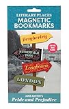 The Unemployed Philosophers Guild Jane Austen Pride and Prejudice Literary Places Magnetic Bookmarks - Set of 4 Double-Sided Easy to Open Bookmarks