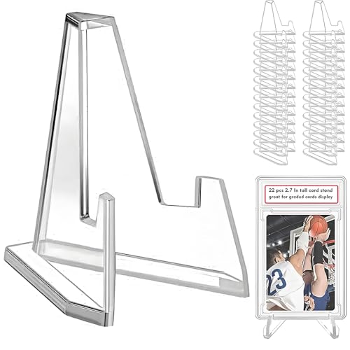 25 Stück Acryl Kartenständer, Transparenter Medaillenhalter, Psa Card Holder, CD Halter, Postkartenständer Münzhalter Acryl Ständer für Anzeigen Karten, Medaillen, Bildern, Taschenuhren