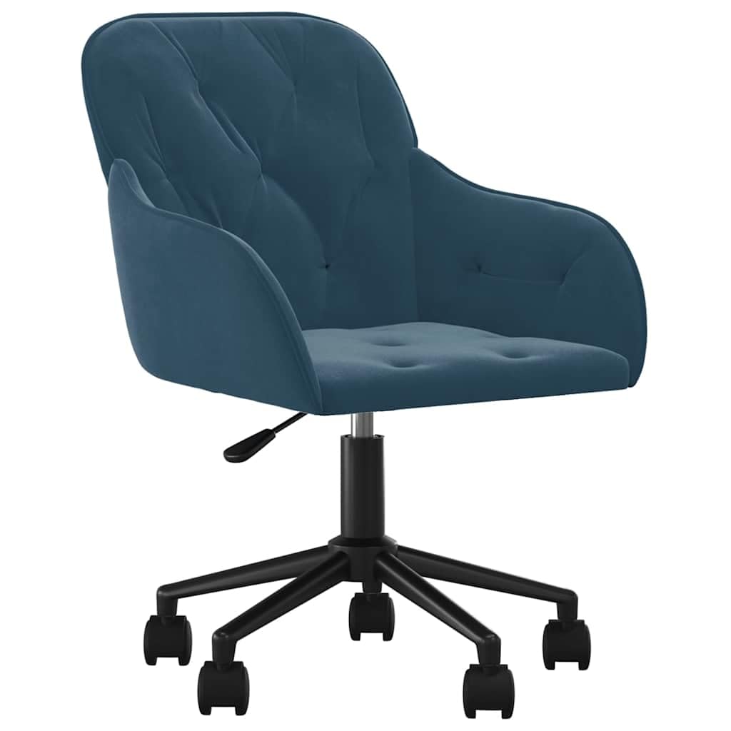 Silla de oficina giratoria terciopelo azul