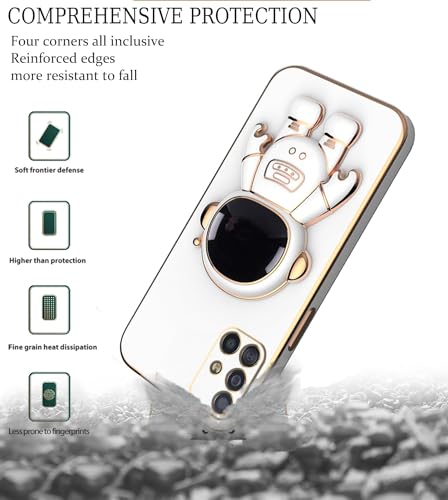 Image of for Samsung Galaxy M51 Case Cute 3D Astronaut Stand Design Camera Protection Shockproof Soft Back Cover (for Samsung Galaxy M51, White)