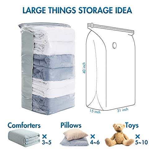 image for TAILI Cube Space Saver Vacuum Storage Bags Jumbo 4 Pack of 31x40x15 In