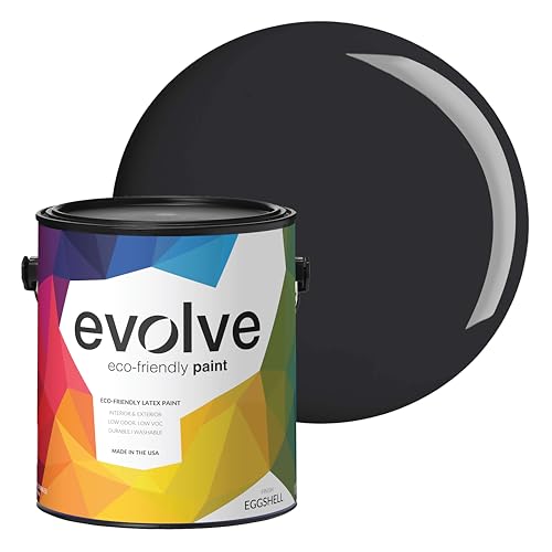 EVOLVE Interior Paint & Primer, Eggshell (Black Iron), 1 Gallon – One-Coat Coverage, Excellent Hide, Low VOC, Low Odor, Washable Paint for Walls, Doors & Trim