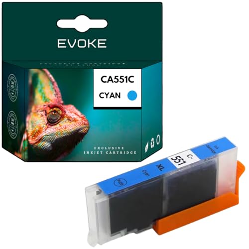 EVOKE 551 XL Ink Compatible with Canon IP7250 MG5650 MG5550 IX6850 MX725 MX920 MX925 Blue (Cyan) 760 Pages 12ml