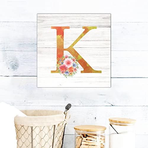 Lettres K en bois monogramme aquarelle rose 40cm pour décoration murale de salon - 4