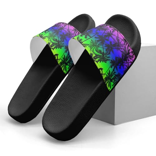 Hawai Coconut Palm Trees Design Slippers Sandals for Women Men Casual Athletic Sandals Pool Shower Indoor Outdoor Slide Slippers3