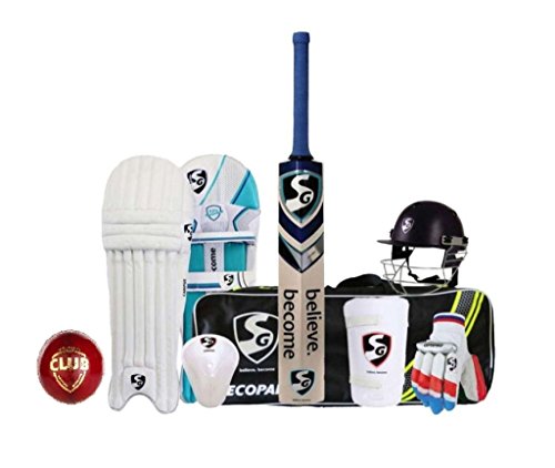 SG Economy Cricket Set 4 with Helmet and Cricket Ball, Multicolou...