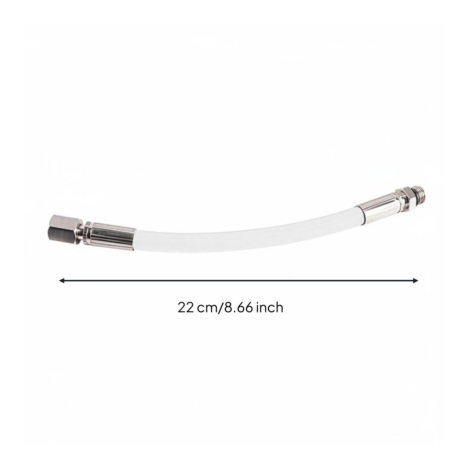 Tubo Regolatore Subacqueo Tubo Gonfiatore Bassa Pressione Frusta Trecciata Tubi Immersione Frusta Manometro Struttura Flessibile Anti-piega Pressione, Bianco, Hp Rubber 22CM