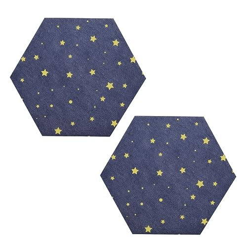 VILLCASE 2pcs Hexagon Felt Bulletin Board Wall Sticker DIY Message Board Decor for Home Bedroom and Office Easy to Install Design