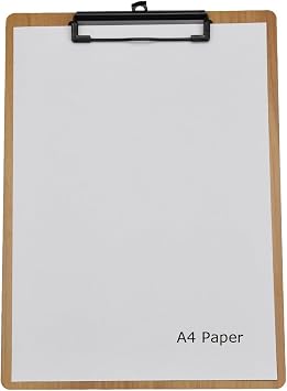 Wooden Clipboard Durable MDF Clipboard A4 Letter Size for Office Low Profile Clip 2 Packs Brown