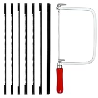 NCCHDZSW Laubsäge mit 7 Laubsägeblätter Verstellbare Laubsägenfür Holz Dekupiersäge 360 Grad drehbar Sortierte Sägeblätter Metallsäge für Metall und Holz Präzise Schnitte