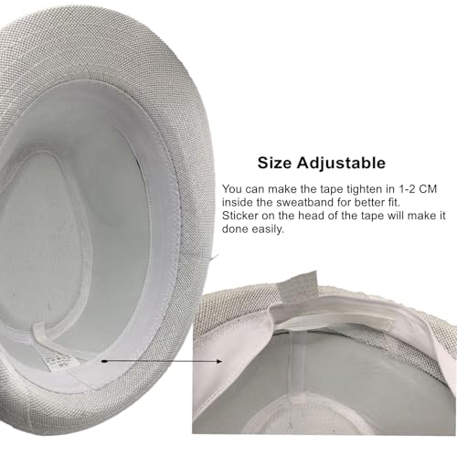 Image of 5 Pack Bulk Cuban Fedora Sun Hats Men with Adjustable Strap, Short Brim 1920s Unisex Party Costume Hats Women.