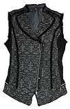biba western wear  Biba Damen Weste 421 Floral Check Schwarz Grau (42)