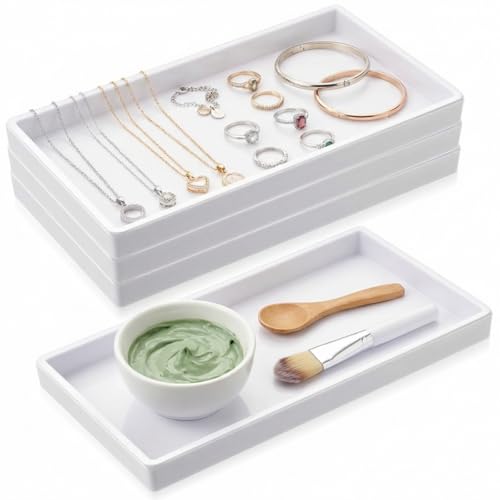 Teenyyou 4 Pcs DIY Esthetician Supplies Face Mask Skincare Tray Plastic White Serving Tray Women Skincare Products for Spa Salon Aesthetician Beauty, Nail Art, Mask Body Care Bathroom Teenyyou 4 Pcs DIY Esthetician Supplies Face Mask Skincare Tray Plastic White Serving Tray Women Skincare Products for Spa Salon Aesthetician Beauty, Nail Art, Mask Body Care Bathroom