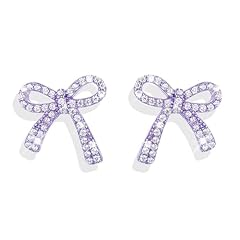 A4:purple bow stud earrings