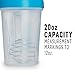 BlenderBottle Classic Loop Top Shaker Bottle, 20-Ounce, Clear/Green