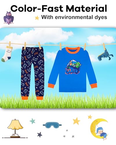 Image of DAUGHTER QUEEN Boys Pajamas 18-24 Months Gamer PJs 100% Cotton Long Sleeve Pj Sets Baby Toddler Sleepwear Game Jammies Sleeping Clothes Outfits 18m /Mo 24m /Mth
