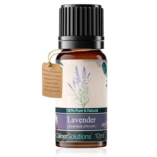 Calmer Solutions Lavender Essential Oil 10ml - 100% Pure & Natural Steam Distilled Lavandula Angustifolia Aromatherapy Oil - UK Made Floral Essential Oil for Diffuser, Massage, Bath & Home Fragrance
