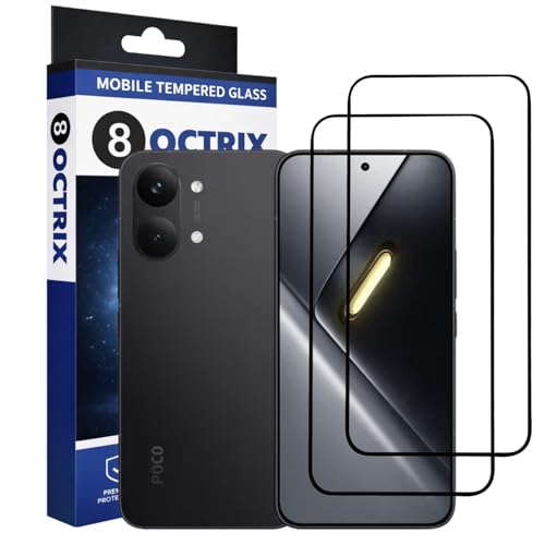 Image of Premium Tempered Glass Screen Protector Compatible for Poco X8 Pro with Edge to Edge Coverage - Case Friendly, Anti-Scratch & Bubble-Free Installation Kit (Pack Of 2)