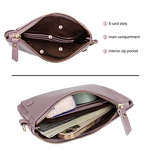 Image of Uromee Wristlet Wallet Clutch Purses for Women Genuine Leather Crossbody Bag Handbag with Detachable Shoulder Chain