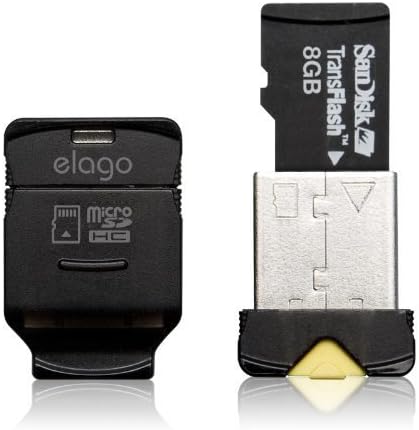 elago Mobile Nano II USB 2.0 microSDHC Flash Memory Card Reader -Works up to 32GB- (Black)