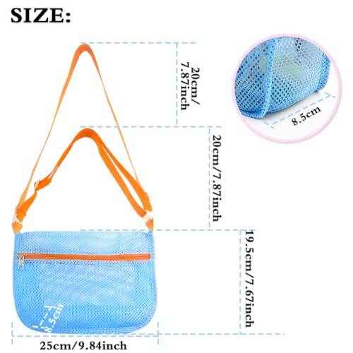 Image of Beach Mesh Shovel and Shell Bag Set, Shark Tooth Sifter Dipper with Mesh Beach Bags for Shell Collecting, Kids Sand Filter Scooper Toys for Toddlers Shelling Picking Up (Black)