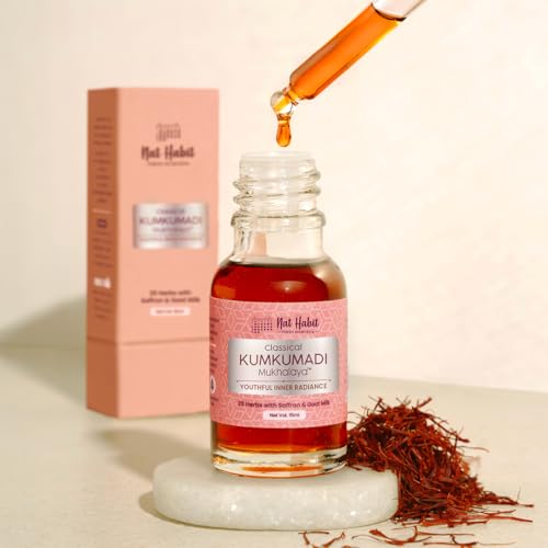 Image of Nat Habit Ayurvedic Kumkumadi Face Oil - Classical Kumkumadi Mukhalaya for Glowing & Young Skin, 15ml