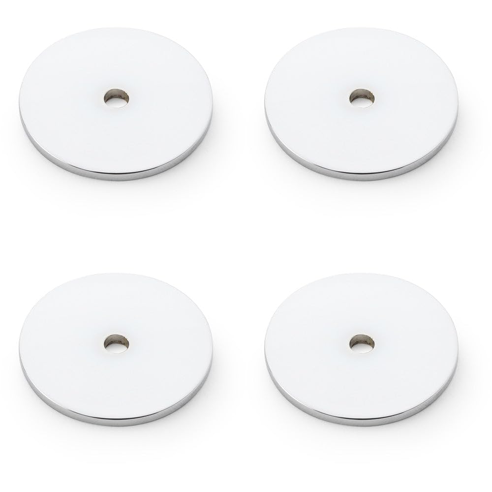 Loops 4 PackRound Kitchen Door Knob BackplatePolished Chrome 35mm Diameter Circular Plate from B&Q