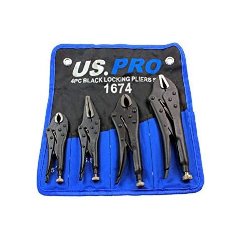 US PRO 4PC Locking Pliers Set with Pouch Cover