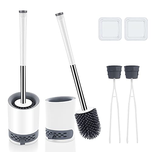 Glowbal Scopino WC In Silicone Con Contenitore Ad Asciugatura Rapida – Montaggio A Parete O A Pavimento, Grigio