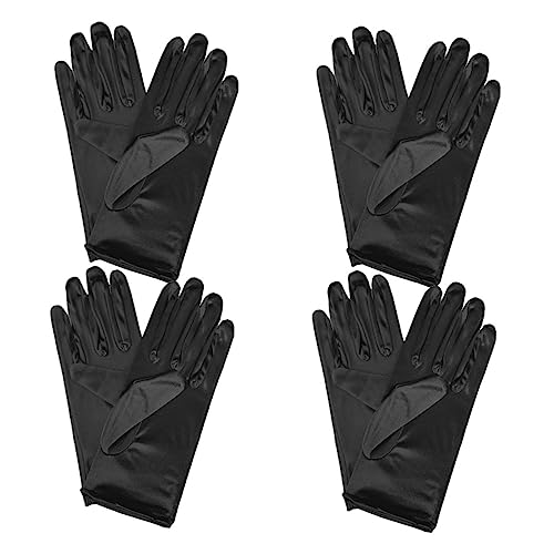 GALPADA 4paar Latein-tanzhandschuhe Für Damen Schmuck-kurzhandschuhe Aus Robustem Material Elegante Handschuhe Für Business Festivals Und Tanzveranstaltungen Schwarz