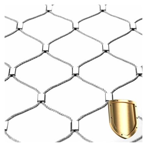Griglia a rete in acciaio inox, 10 cm/2 mm, anti-caduta, per recinzioni di cervi, rete metallica decorativa per esterni, 0,6 x 4 m, soluzione di sicurezza.