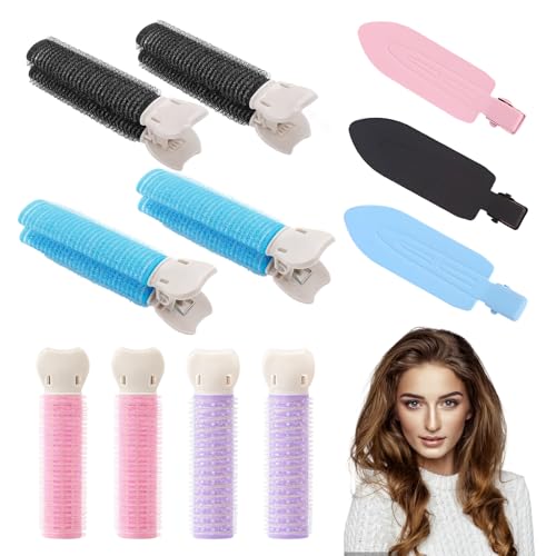 11 PCS Rollers For Hair, Hair Roller Clips For Volume, Root Lift And Bangs Styling, Travel-Friendly Hair Rollers And Clips Set In Multiple Colors
