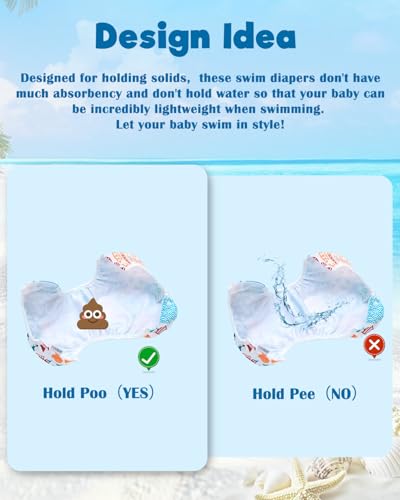 Image of ALVABABY 2pcs Large Swim Diapers Baby & Toddler Snap One Size Reusable Adjustable Washable Baby Boy Swimming Diaper Cartoon Fish