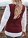 EVALESS Womens Oversized Sweater Vest V Neck Red Sleeveless Sweaters for Women Cable Knit Solid Color Tops Loose Casual Soft Sweater X-Large