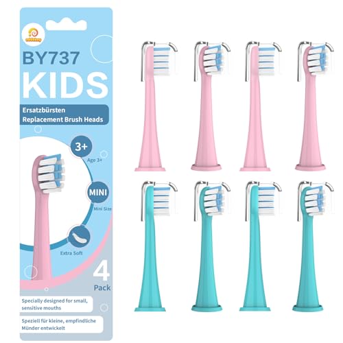 OddeKey Kids Ersatzbürsten Kompatibel mit Philips Sonicare Kids Kariesprophylaxe mini Ersatzbürsten für Kinder ab 3/7 Jahre 8 Stück Mehrfarbig