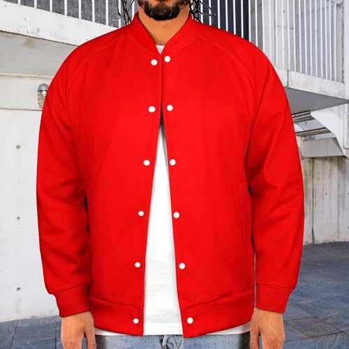 Red Bomber Jacket Men, Casual Varsity Jacket Men, Baseball Bomber Jackets with Pocket3