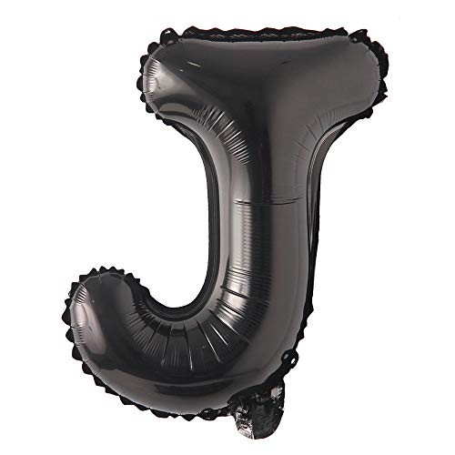 40 Inch Black Large Foil Letter Ballon Wedding Birthday Party Decorations Kids Adults Ballon Baby shower helium float balloon (40 INCH Black J)