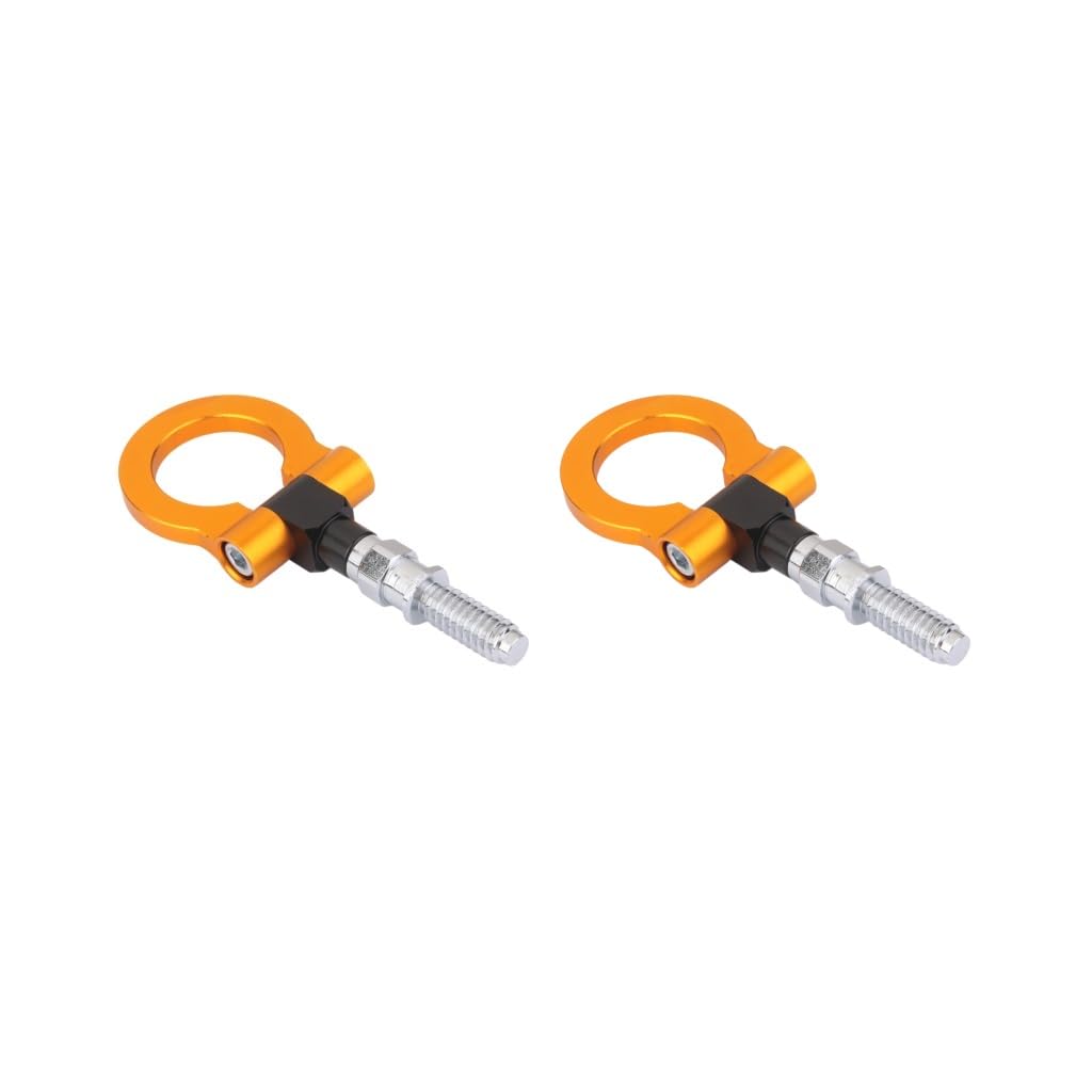Abschlepphaken für Anhänger, Aluminium, eloxiert, vorne oder hinten, Orange, 2 Stück