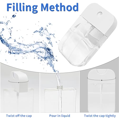 4 PCS Clear Spray Bottles, Portable Card Spray Bottles, 50 ML Refillable Plastic Perfume Atomizer Vials, Suitable Perfume, moisturizing water, hand sanitizer3