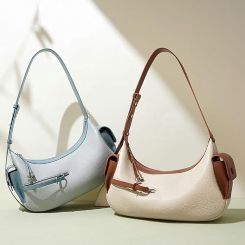 Womens Trendy Genuine Leather Shoulder Bag Small Y2k Dumpling Crossbody Tote Purse Handbags Designer Satchels 20252